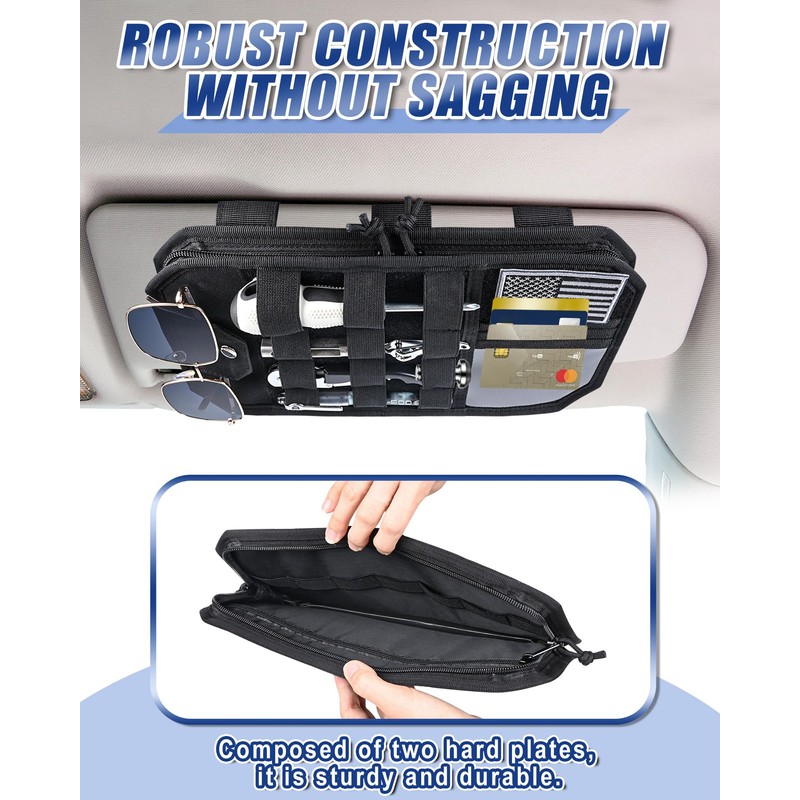 Heavy Duty Molle Car Sun Visor Organizer Tactical Pounch with