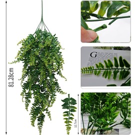 Artificial Hanging Plants Fake Ivy Leaves Decoration for Indoor Outdoor, Greenery Home Decor Faux Vine for Living Room & Garden/Bedroom/Farmhouse Aesthetic Decorations (4 Pack)