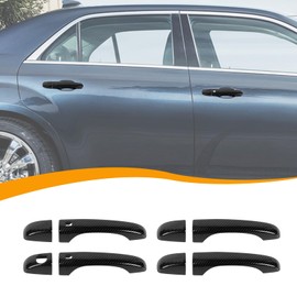 Hoolcar Exterior Door Handle Cover Outdoor Handle Trim Decor Compatible with Chrysler 300 2011-2023, Carbon Fiber (2PCs)