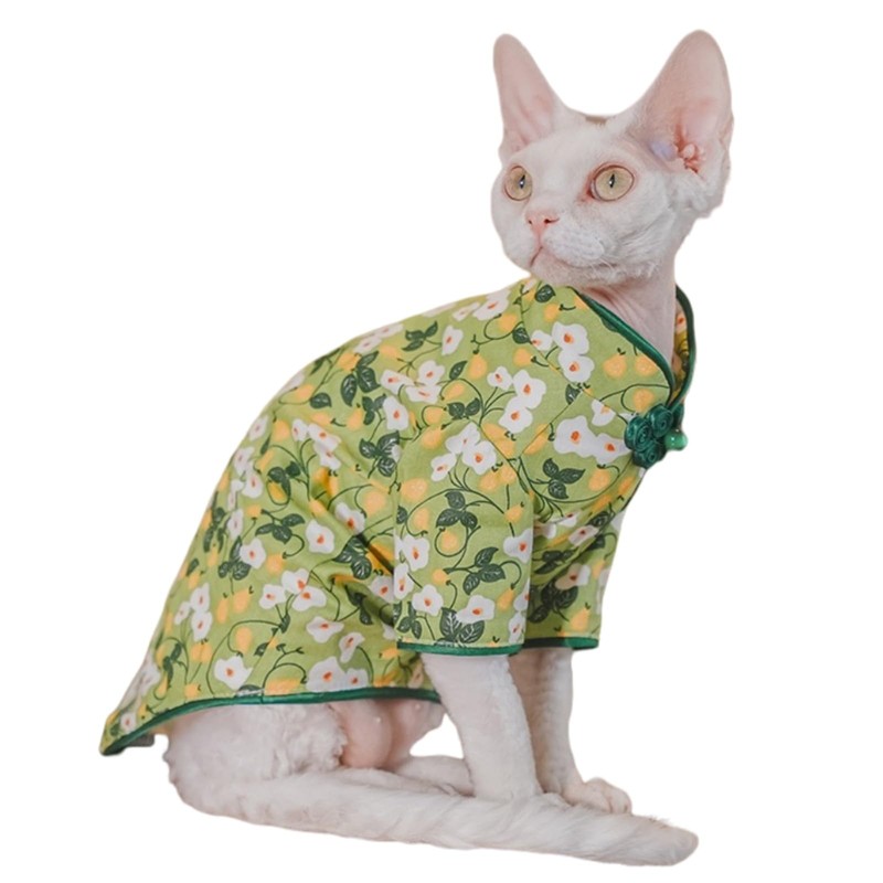 Traditional Culture Sphynx Hairless Cat Cotton T-Shirts Cat Clothes Pet