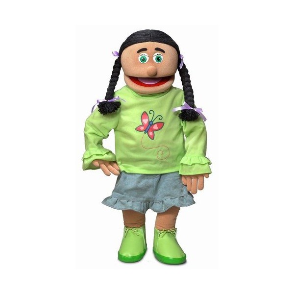 30" Jasmine, Hispanic Girl, Professional Performance Puppet with Removable Legs, Full or Half Body