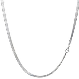 Puente Women's Necklace, Snake Chain, Snake Necklace, Flat, Wide, Thin, Thin, Extra Fine, Dainty Stainless Steel, Chain Necklace, Silver, Gold, 60 cm, Stainless Steel, No Gemstone