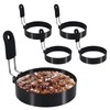 LXLOVESM 5 packs 4'' Egg Rings Set with Silicone Handle,