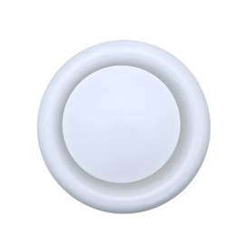 DECOAIRCON 6Inch Round Adjustable Steel Ventilation Inline Air Duct Vent Cover Grille Exhaust White Return Grille HVAC (6Inch)