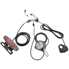 XinGeeek Ebike Headlight and Tail Light Sets,24-48V Ebike Turn Signal Kit,E-Bike Front Rear Warning Lights with Switch for Electric Bike (A)