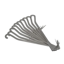Oxnfeia® Smoking hooks made of stainless steel with wooden box for storage, rod diameter 10 mm, meat hook, claw hook, fish trout, meat.