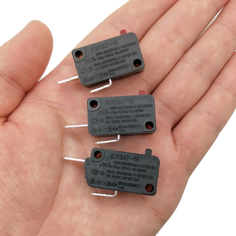 Microwave Oven Door Switch Replacement Part, 16A 125VAC, KW3AT-16 (Downward