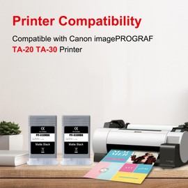QUEENPRINT High speed printing PFI-030 Ink cartridge Compatible PFI-030 MBK Ink Cartridge Replacement for Canon PFI-030MBK Ink TA-20 TA-30 Printer (Matte Black) 1-Pack
