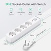 Aigostar 4-Way Power Strip with Switch, Multiple Socket with Child
