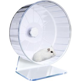 Hamster Wheel, Silent Wheels Hamster Wheel, Silent Wheel, Super Silent Hamster Exercise Wheels, Adjustable Stand Hamster Exercise Wheels, Quiet Rat Wheel (Diameter 22 cm, Transparent)