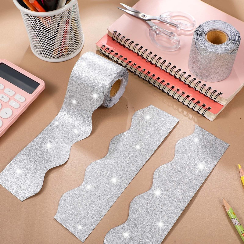 Fuyoooo 49 ft Magnetic Borders for Classroom Glitter Bulletin Board