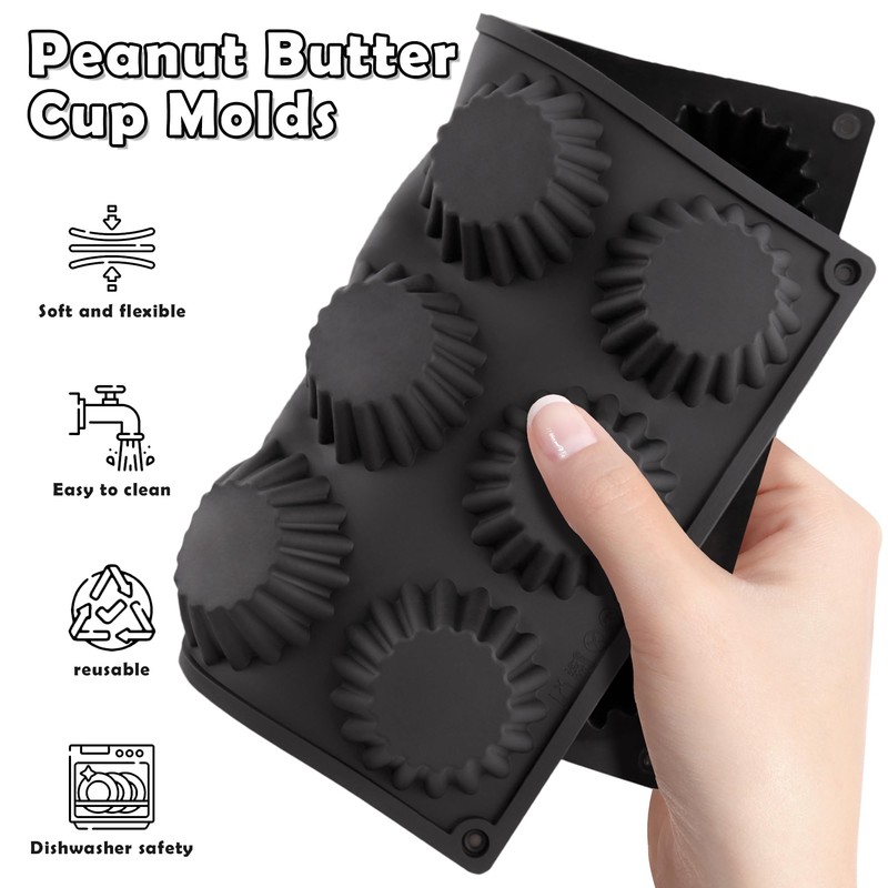 Peanut Butter Cup Molds 12-Cup Butter Bites Mold 2pcs Silicone
