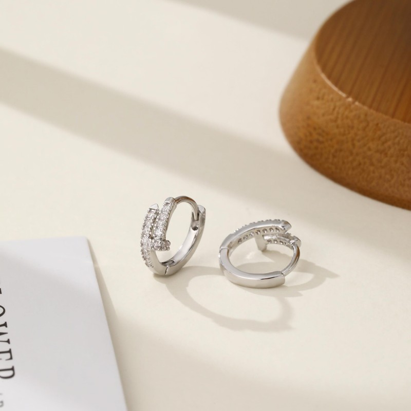 Viromy Women's Hoop Earrings, Ring Earrings, No Metal Allergies, Fold,