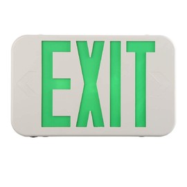 SPECTSUN 1PACK LED Exit Sign with Battery Backup, Green Exit Light ,Hardwired Exit Sign, 120V/277V Exit Sign with Arrow,UL Exit Sign Lighting, Commercial Egress Light,2 sided Fire Exit Sign Plastic