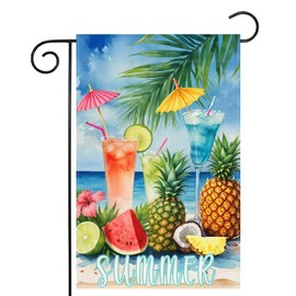 It's 5 O'colok Somewhere Summer Seaside Vacation Flag 12 × 18 inches Double-sided LineWelcome Home Outdoor yard Decoration Flag GF1602
