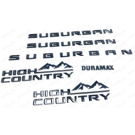 General Motors 6Pcs Gloss Black 2021-2025 Suburban High country Duramax Emblem Badge kit OEM