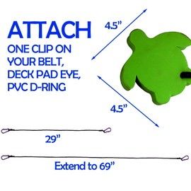 Floating Anchor Marker Buoy & Clip for Kayak, Jet Skis, Boat Accessories at The Beach, Lake, or Sandbar Water (Turtle)