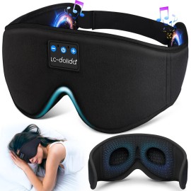 LC-dolida Bluetooth Sleep Mask with Headphones 3 in 1 Comfortable Eye Mask for Sleeping