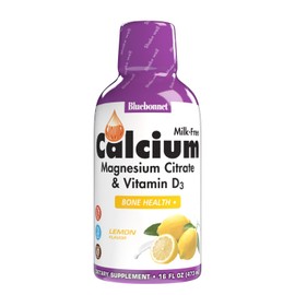 Bluebonnet Nutrition Liquid Calcium Citrate Magnesium Citrate, Vitamin D3, Bone Health, Gluten Free, Soy free, milk free, kosher, 32 Servings, Lemon Flavor, 16 Fl Oz (Pack of 1)