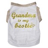 Petitebella Grandma is My Bestie Camisa para perro cachorro blanco
