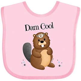 inktastic Dam Cool Beaver Baby Bib Pink - Tiny Tusks 3ac8f