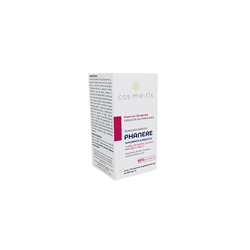 Phanere, Suplemento alimenticio con Vitaminas, cabello y uñas, 120 cápsulas
