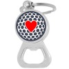 Heart on Golf Ball Bottle Opener Keychain - Metal Beer