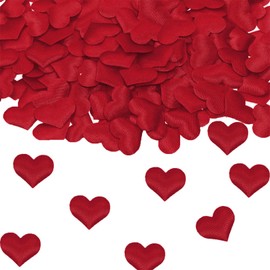 100 Pieces Heart Confetti Table Scatter Decoration, Heart Petals Romantic Decoration, Red Hearts Decoration Confetti, for Valentine's Day, Wedding, Children, Birthday Party Decoration