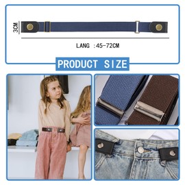 ZWWOGE Pack of 4 Children's Belts Without Buckle, Children's Belt Without Buckle, Elastic Children's Belt Boys for School Uniform Jeans, Adjustable Stretch Belt Without Buckle for Boys Girls Unisex