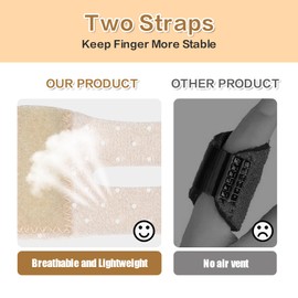 Wisesso Trigger Thumb Splints, Finger Splint for Broken/Straightening/Arthritis, Breathable Thumb Brace for Thumb/Middle/Ring/Index/Pinky Finger, Beige, Short, 2pcs