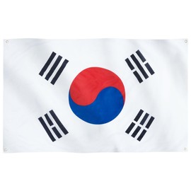 Runesol South Korea Flag, 91 x 152 cm (3 x 5 ft), 4 Eyelets, Korean New Year, Republic of Korea, Namhan, Premium Flags for Indoor and Outdoor Use, Vibrant Colours