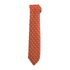 Square & Compass Masonic Neck Tie - [Red & Yellow]