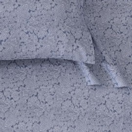 Tribeca Living Cotton Flannel Standard Pillowcases, Ultra-Soft Portuguese Printed Flannel Bedding, Set of 2, Ludovica Paisley