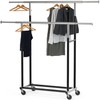 Simple Houseware Standard Double Rod Garment Rack, Black
