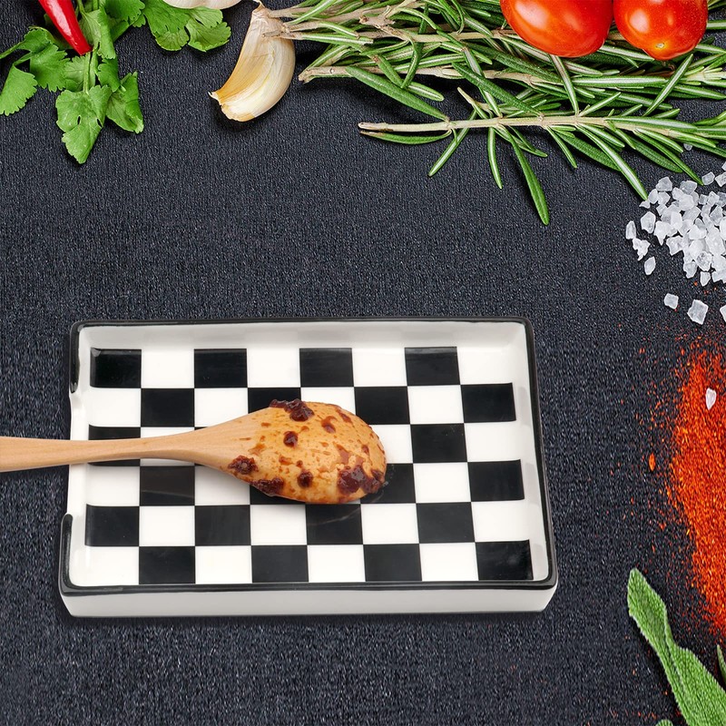 Spoon Rest,Ceramic Spoon Rest for Kitchen Counter Dishwasher Safe Marble