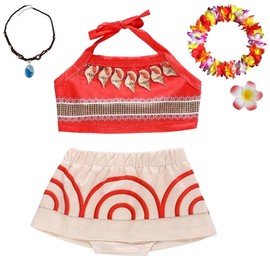 Lito Angels - Traje de baño de princesa tankini de 2 piezas con accesorios, color rojo, Trajes de baño con accesorios, 3 Años
