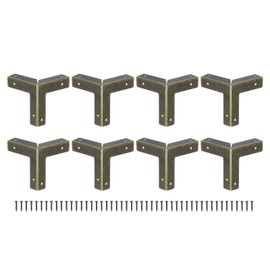 sourcing map 8 Pcs Decorative Box Corner Cover, 32mm Metal Edge Guard, Furniture Corner Edges Protector, Bronze