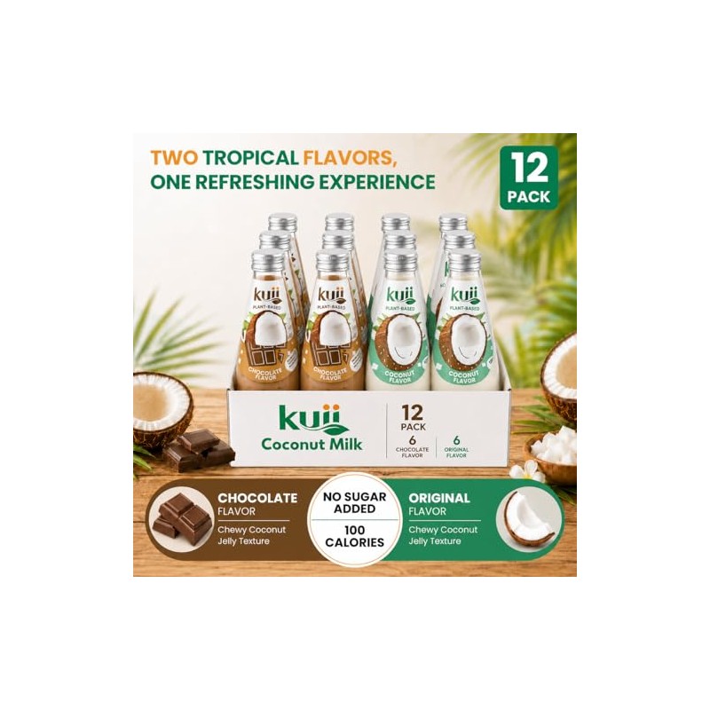 Kuii Coconut Milk Drink Variety Pack – Original Coconut Jelly