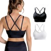 REZYLE Sports Bra with Sewn in Pads, Strappy Bralette Pack,
