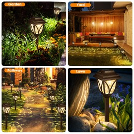 8 Pack Solar Lights Outdoor Waterproof Solar Garden Lights, Solar Lights for Outside with Warm LED Light, Solar Yard Lights Landscape Lighting for Yard Patio Lawn Walkway Driveway