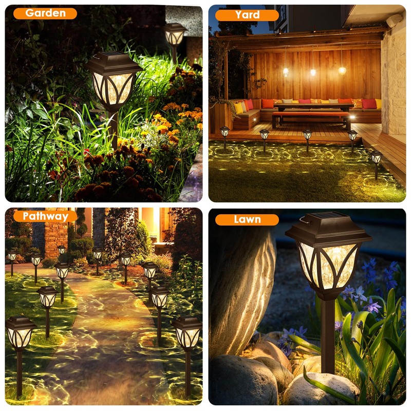 8 Pack Solar Lights Outdoor Waterproof Solar Garden Lights, Solar