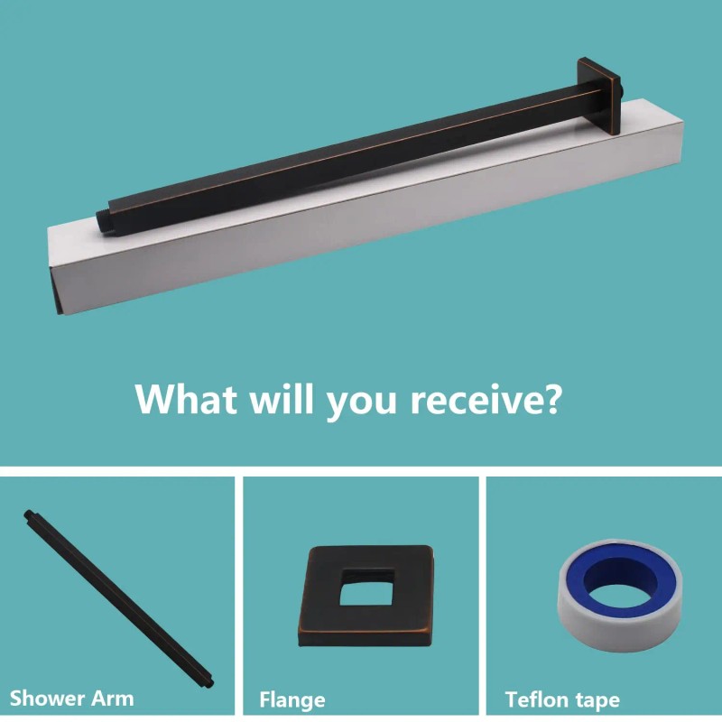 Easy Install Square Ceiling Shower Arm, Chrome Plated Adjustable Pipe