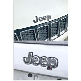 Jeep Front and Rear Emblem Overlay Decal Stickers - 2014-2021 Jeep Grand Cherokee - (Color: Carbon Fiber)