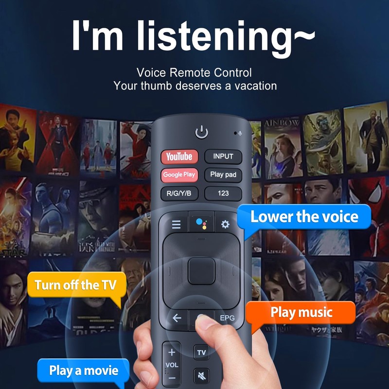 Voice Remote Control Replacement for Sharp/Hisense Android Smart TV Sub