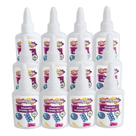 Colorations White School Glue, 1.25 oz, 12 Bottles per Set, 2 Sets, 24 Bottles Total, Each Set Individually Packaged, Personalize & Decorate for Gifts, Arts & Craft Craft for Children, Kids Crafts