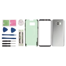 Back Glass Replacement for S8+ S8 Plus Rear Cover Front Outer Glass Repair Kit Pre Installed Lens and Adhesive Silver
