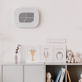 KOMMA Lov Air Purifier for Bedroom, 3.1 inch Slim Wall mount & Stylish Standing type, Hepa Filter Air Cleaner, Remove Fine Dust, Smoke. (KnitGray)