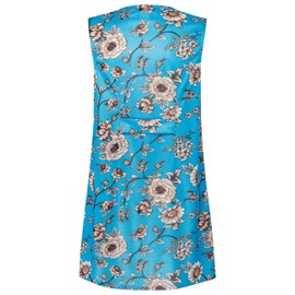 DESERMO Colourful Apron with Button Placket, Comfortable and Washable Garden and Household Apron with Side Pockets, Dederon Costume GDR Retro Style, blue