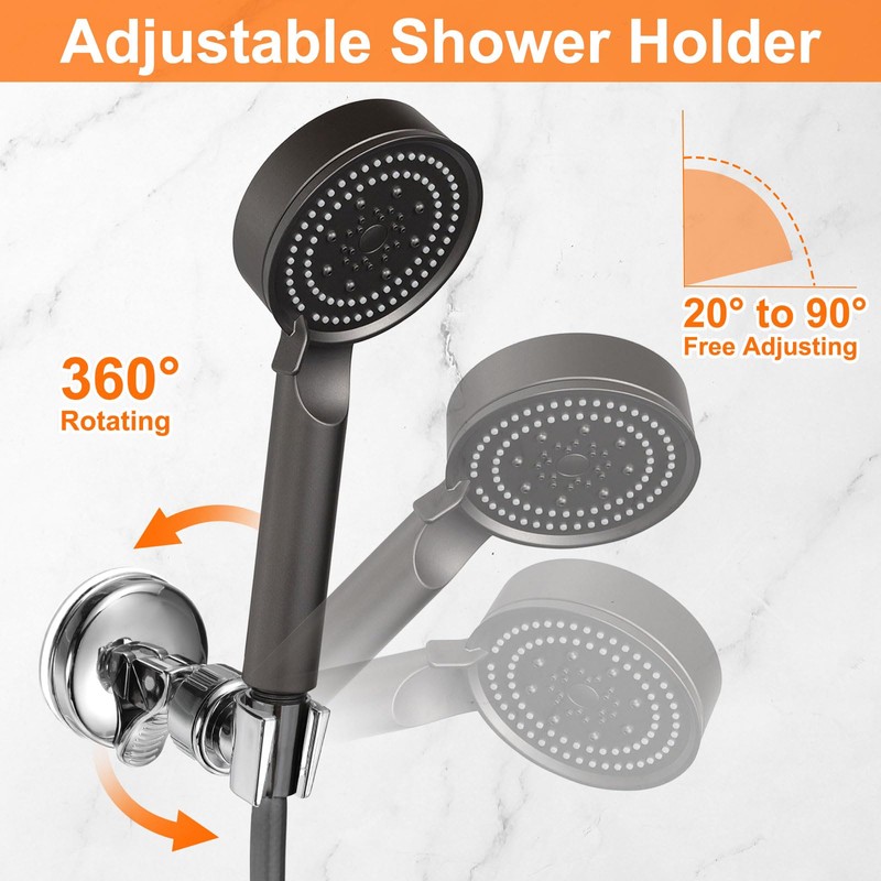 uxcell Shower Head Holder, Suction Cup Shower Head Holder, Handheld