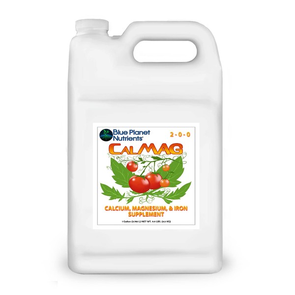 CalMag Plus Iron Liquid Plant Supplement (128 fl oz) Gallon | for All Plants & Gardens | Concentrated Calcium Magnesium Iron | Makes Up to 1,260 Gallons of Ready to Feed | Blue Planet Nutrients